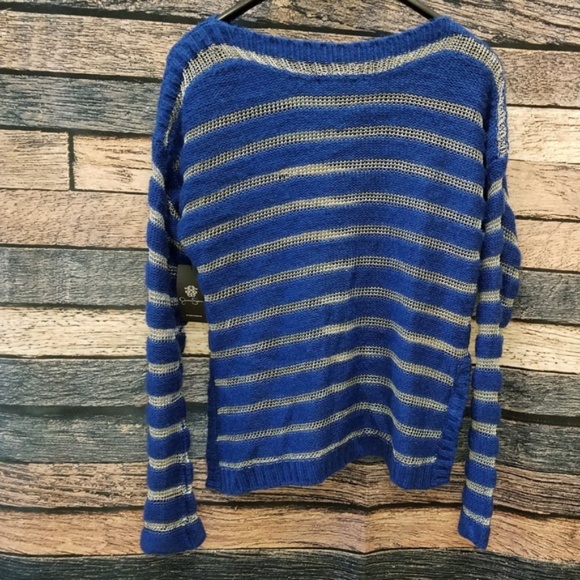 Striped Cobalt Blue and Silver Ashford Sweater - Picture 2 of 7
